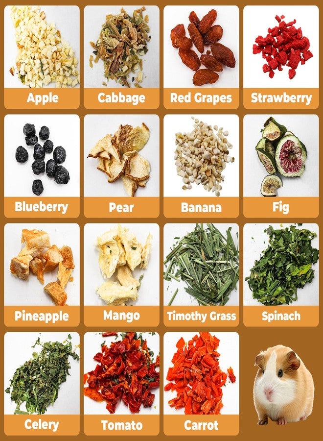 MHLLGN Bunny Treats, Treat Box with 15 Kind of Snacks for Rabbit, Hamster, Chinchilla, Guinea Pig and Other Small Pets, Chinchilla Treats, Guinea Pig Treats, Hamster Treats - Image 3
